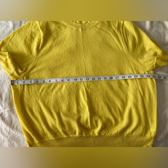 J Crew 3X Short Sleeve Crew Neck 100% Cashmere Sunny Yellow Sweater - Picture 4 of 8